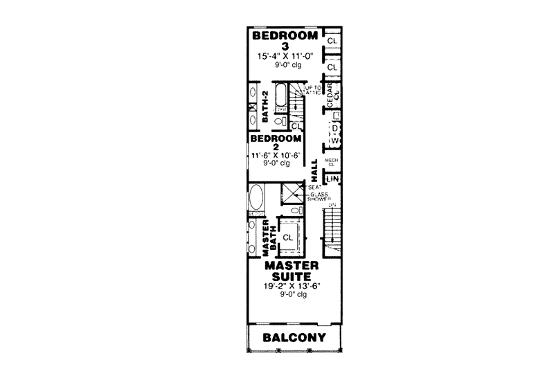 Dream House Plan - Floor Plan - Upper Floor for Classical House Plan #34-265 - 3 bed, 2.5 bath