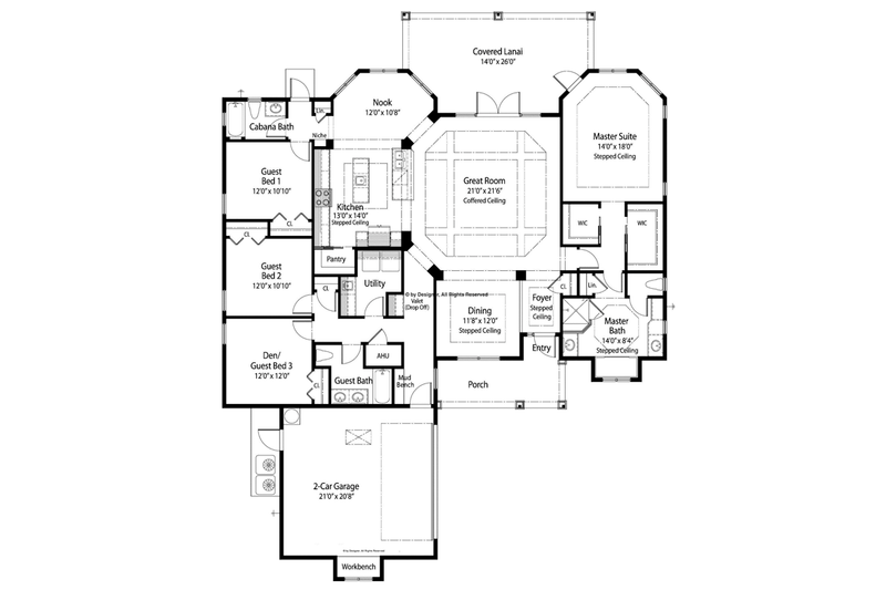 House Design - Floor Plan - Main Floor for Ranch House Plan #938-74 - 3 bed, 3 bath
