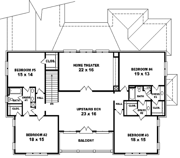 Mediterranean Floor Plan - Upper Floor Plan #81-648