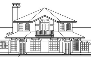 Exterior - Rear Elevation for Mediterranean House Plan #124-572 - 3 bed, 3 bath