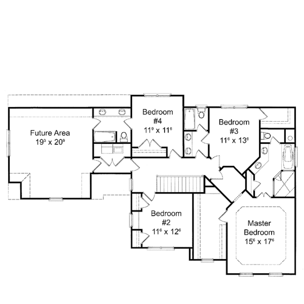 House Plan Design - Colonial Floor Plan - Upper Floor Plan #429-286