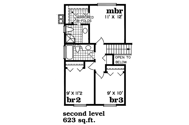 Home Plan - Floor Plan - Upper Floor for Contemporary House Plan #47-921 - 3 bed, 2.5 bath