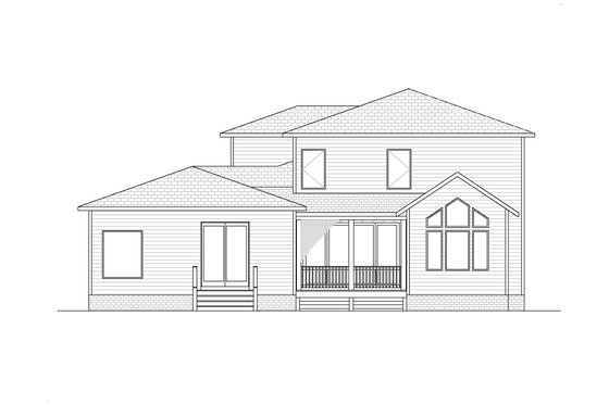 Exterior - Rear Elevation 1 for Contemporary House Plan #1080-32 - 5 bed, 4.5 bath