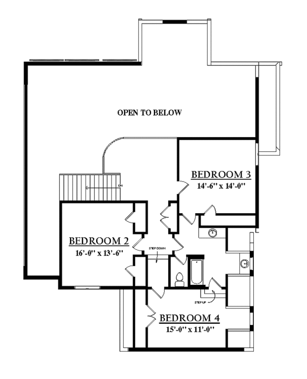 Architectural House Design - Prairie Floor Plan - Upper Floor Plan #937-18