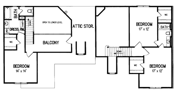 House Design - Traditional Floor Plan - Upper Floor Plan #45-411