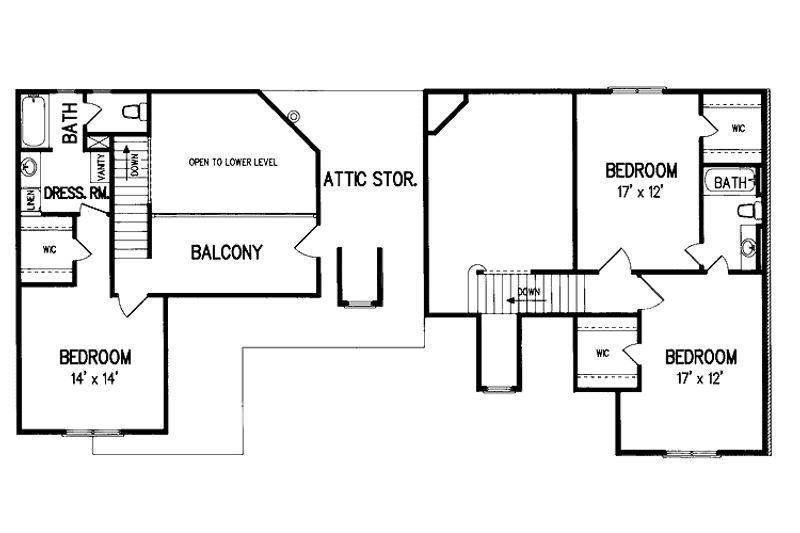 Home Plan - Floor Plan - Upper Floor for Traditional House Plan #45-411 - 5 bed, 4 bath