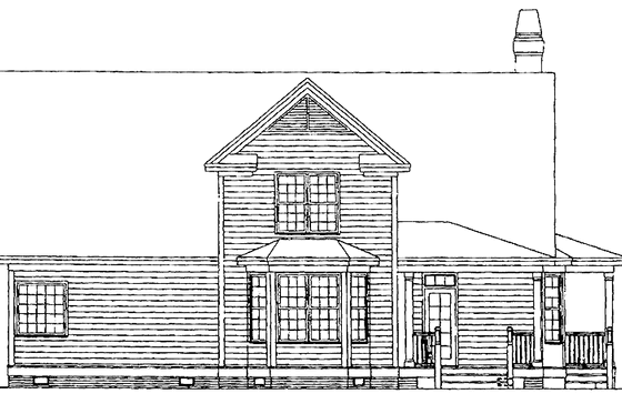 Exterior - Rear Elevation for Country House Plan #929-402 - 3 bed, 2.5 bath