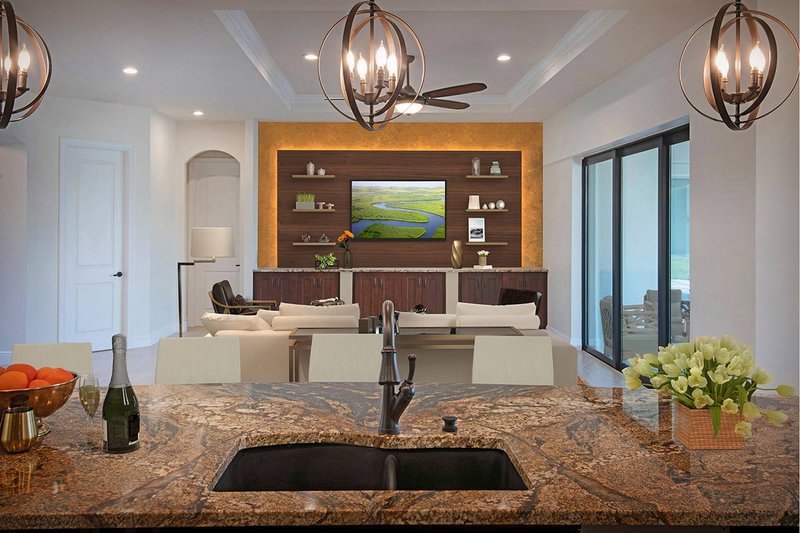 Architectural House Design - Interior - Family Room 1 for Mediterranean House Plan #938-90 - 4 bed, 3 bath