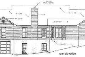 Exterior - Rear Elevation for Traditional House Plan #10-116 - 3 bed, 2 bath