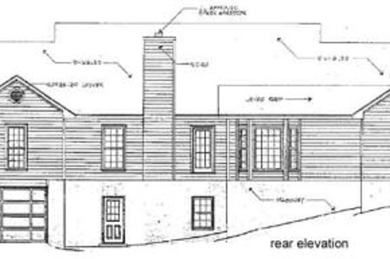 Exterior - Rear Elevation for Traditional House Plan #10-116 - 3 bed, 2 bath