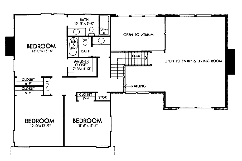 Home Plan - Floor Plan - Upper Floor for Tudor House Plan #320-1368 - 3 bed, 2.5 bath