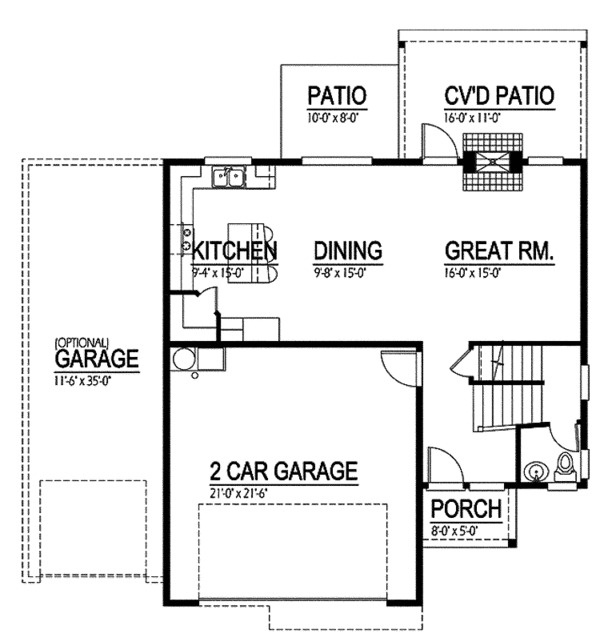 Home Plan - Floor Plan - Main Floor Plan #569-14