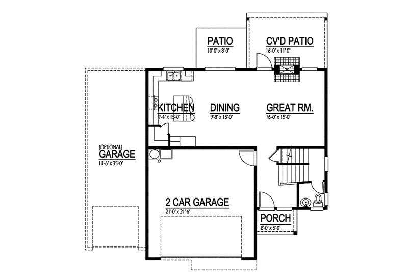 Home Plan - Floor Plan - Main Floor House Plan #569-14 - 3 bed, 2.5 bath