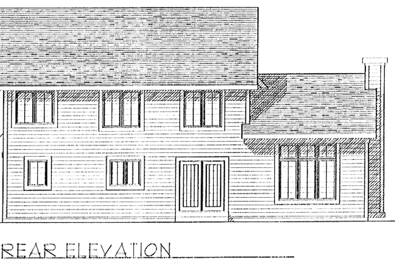 Architectural House Design - Exterior - Rear Elevation for Traditional House Plan #70-1314 - 4 bed, 2.5 bath