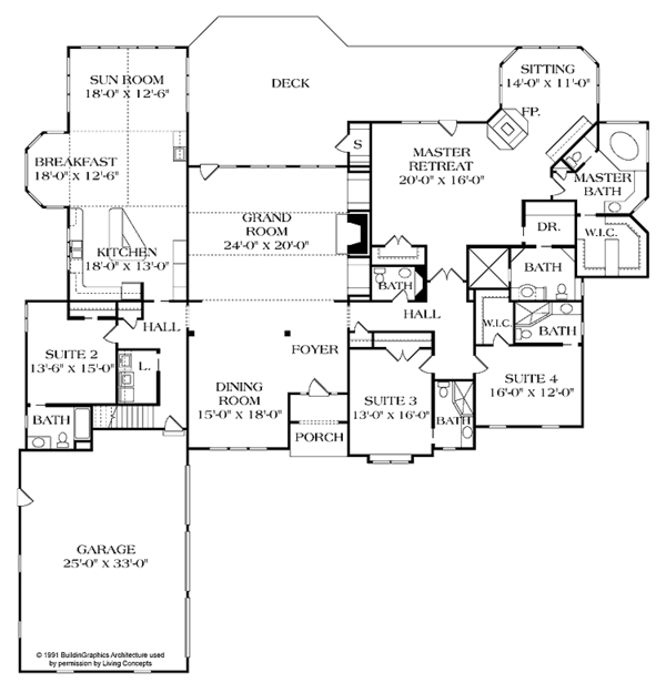 House Plan Design - Traditional Floor Plan - Main Floor Plan #453-189
