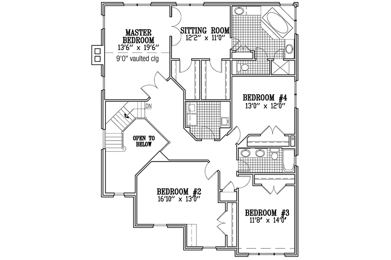 Home Plan - Floor Plan - Upper Floor for Country House Plan #953-119 - 4 bed, 2.5 bath