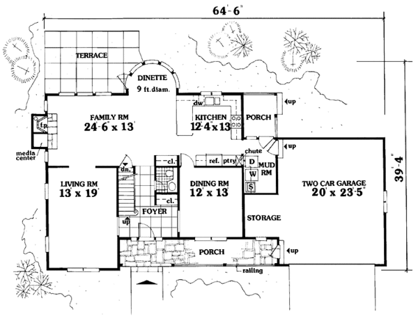 Home Plan - Country Floor Plan - Main Floor Plan #3-316