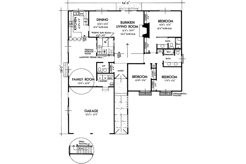 Home Plan - Floor Plan - Main Floor for Mediterranean House Plan #320-1298 - 3 bed, 2.5 bath