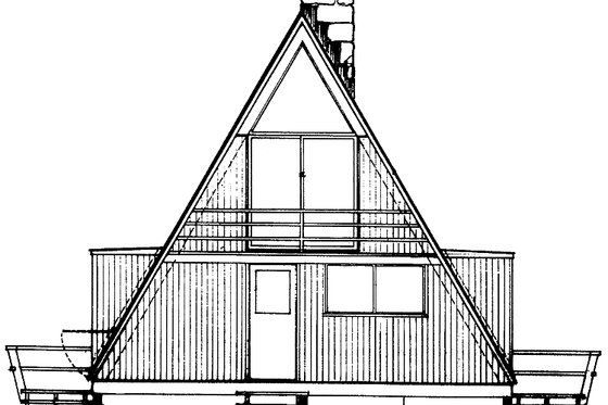 Exterior - Rear Elevation House Plan #72-533 - 2 bed, 1 bath