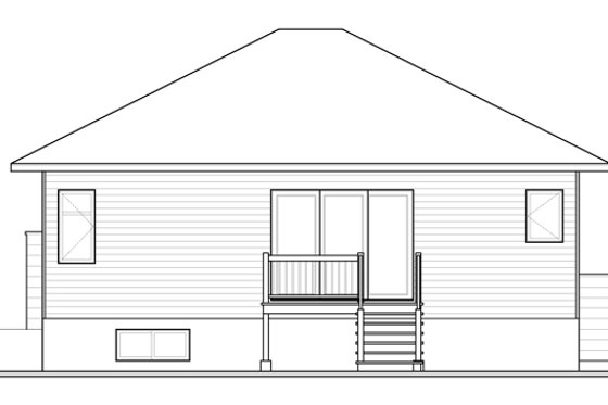 Exterior - Rear Elevation for Contemporary House Plan #23-2572 - 2 bed, 1 bath
