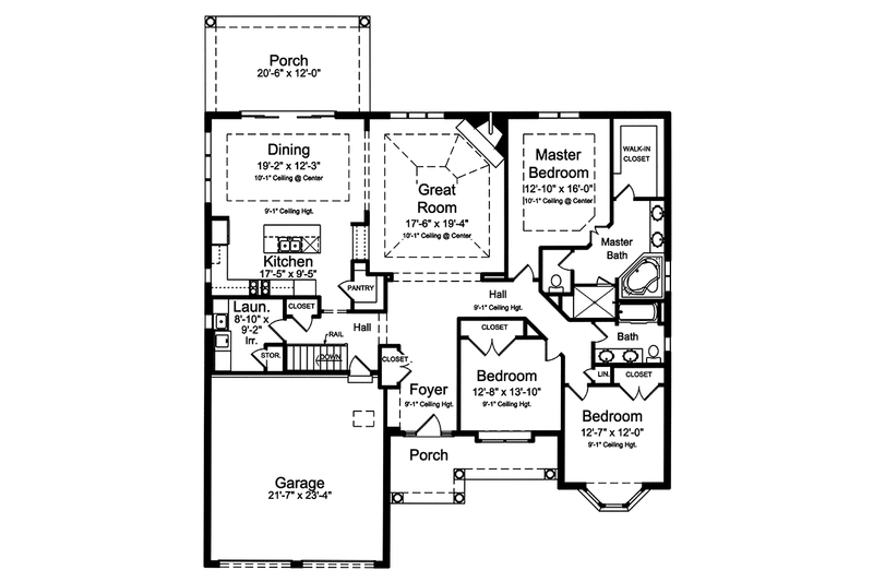 Dream House Plan - Floor Plan - Main Floor for Colonial House Plan #46-866 - 3 bed, 2 bath