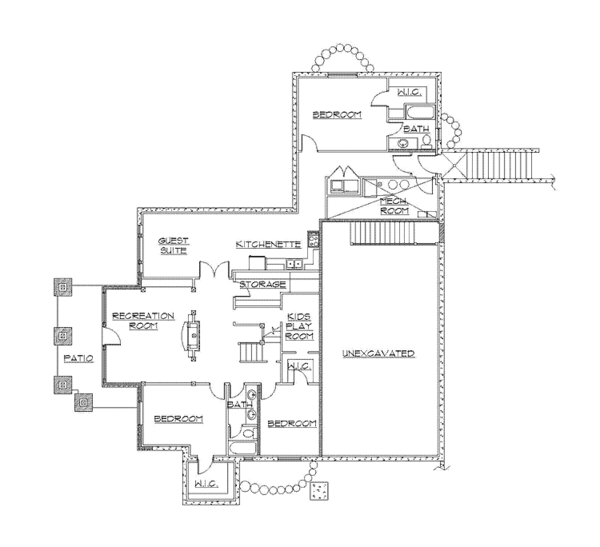 House Plan Design - Craftsman Floor Plan - Lower Floor Plan #945-114