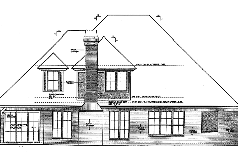 Home Plan - Exterior - Rear Elevation for Traditional House Plan #310-1232 - 4 bed, 3.5 bath