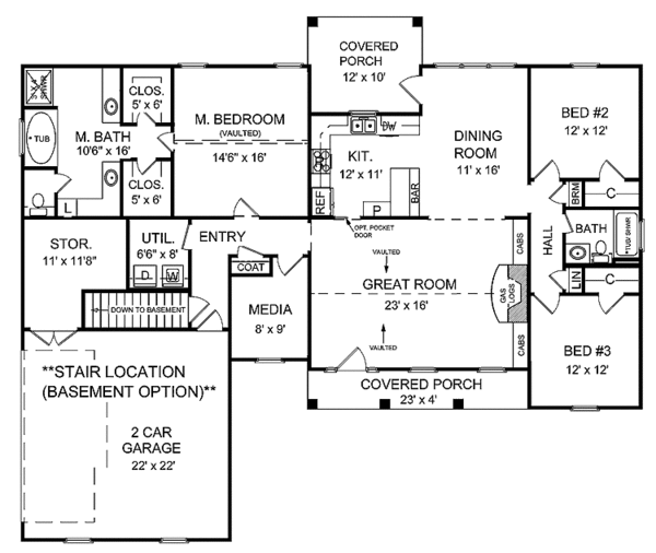 Home Plan - Colonial Floor Plan - Main Floor Plan #21-406