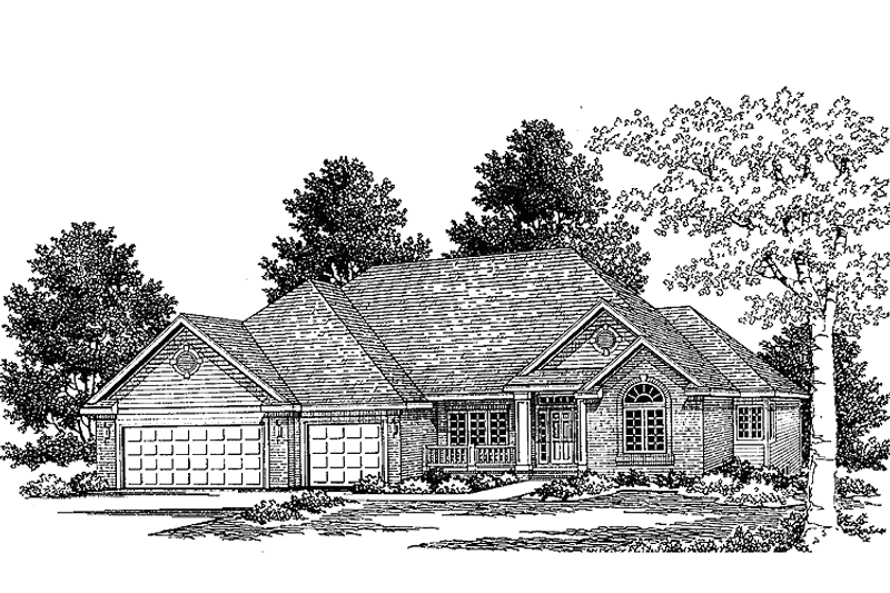 House Blueprint - Ranch Exterior - Front Elevation Plan #334-134