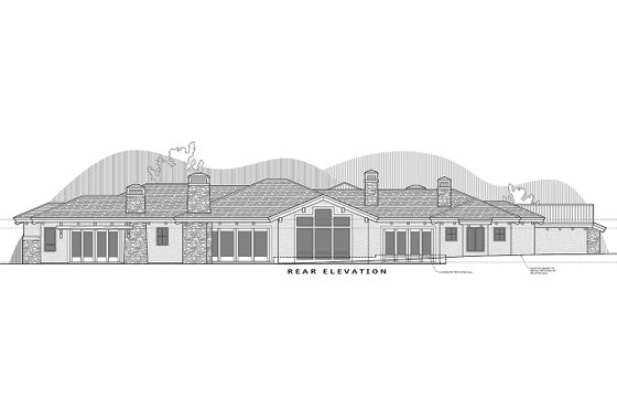 Exterior - Rear Elevation 3 for Mediterranean House Plan #892-31 - 3 bed, 3.5 bath