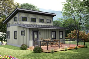 Contemporary Exterior - Front Elevation Plan #932-1158