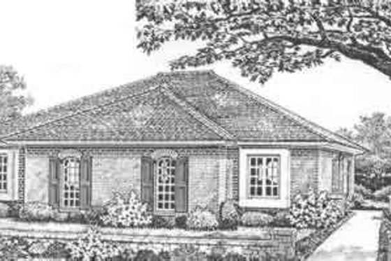 Exterior - Front Elevation for Cottage House Plan #310-442 - 2 bed, 2 bath