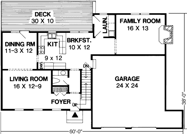 Colonial Floor Plan - Main Floor Plan #312-117