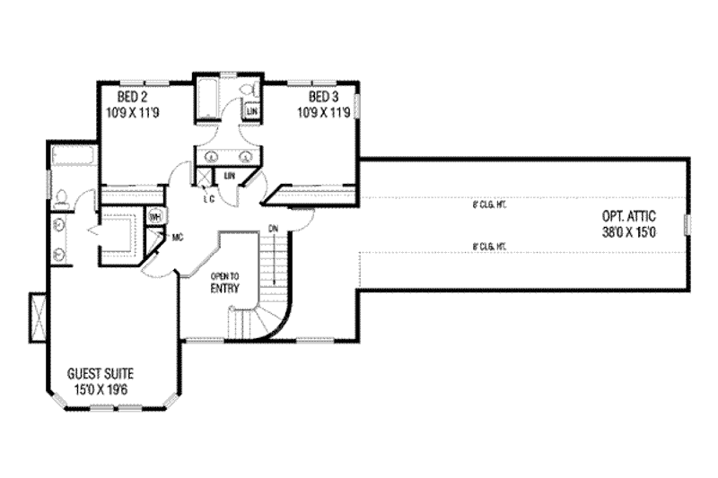 Architectural House Design - Floor Plan - Upper Floor for Traditional House Plan #60-563 - 4 bed, 3.5 bath