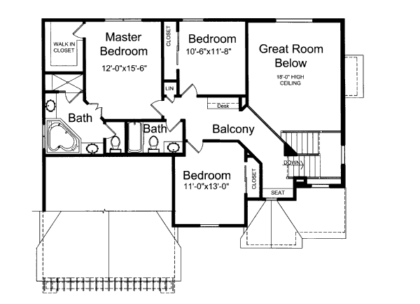 Home Plan - Traditional Floor Plan - Upper Floor Plan #46-426