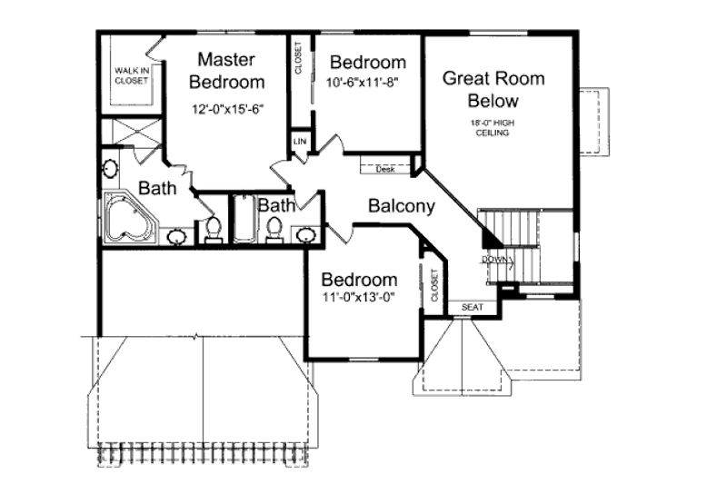 Home Plan - Floor Plan - Upper Floor for Traditional House Plan #46-426 - 3 bed, 2.5 bath