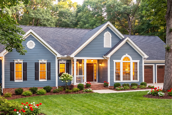 Exterior - Front Elevation 3 for Traditional House Plan #406-199 - 3 bed, 2 bath