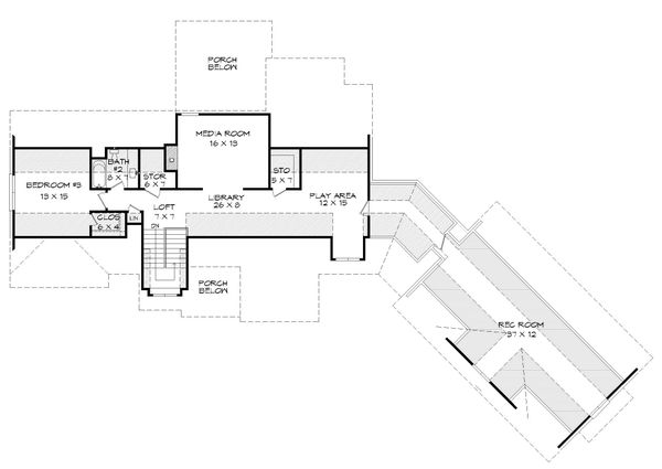 Traditional Floor Plan - Upper Floor Plan #932-341