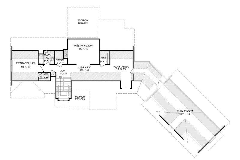 Home Plan - Floor Plan - Upper Floor for Traditional House Plan #932-341 - 3 bed, 2.5 bath