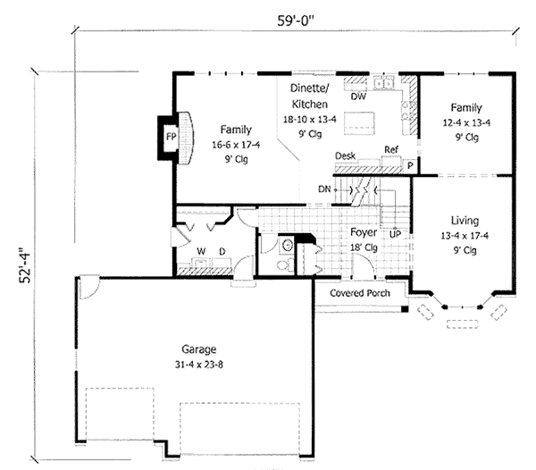 Traditional Floor Plan - Main Floor Plan #51-124