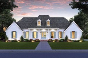 Southern Exterior - Front Elevation Plan #1074-33