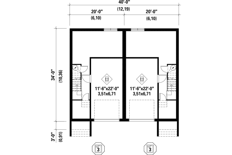 Architectural House Design - Floor Plan - Lower Floor for European House Plan #25-4393 - 6 bed, 2 bath