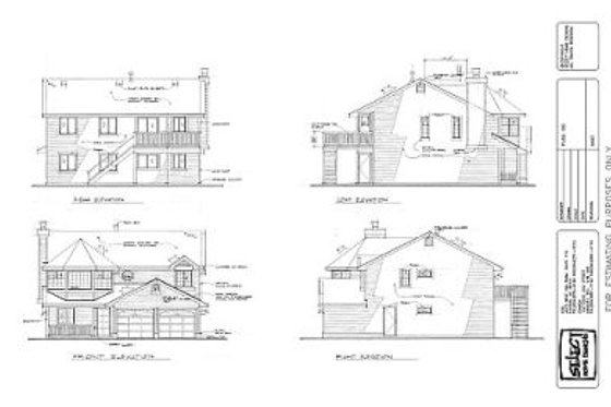 Exterior - Rear Elevation for Traditional House Plan #47-234 - 3 bed, 2 bath