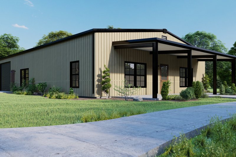 House Blueprint - Exterior - Other Elevation 5 for Barndominium House Plan #1092-7 - 2 bed, 2 bath