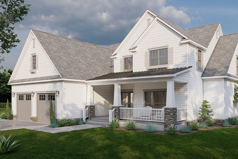 House Blueprint - Exterior - Front Elevation 3 for Country House Plan #923-326 - 3 bed, 3.5 bath