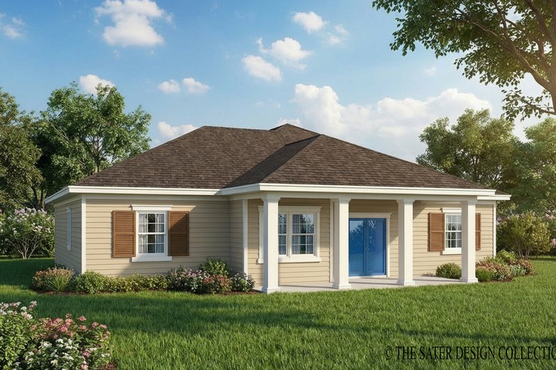 Home Plan - Exterior - Rear Elevation for Country House Plan #930-363 - 3 bed, 2 bath