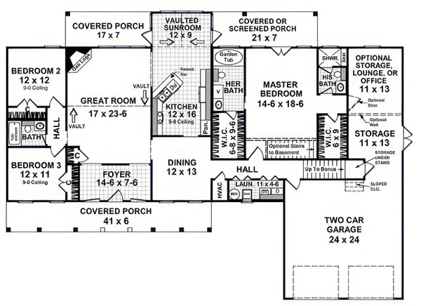 Dream House Plan - Floor Plan - Main Floor for Ranch House Plan #21-656 - 3 bed, 3 bath