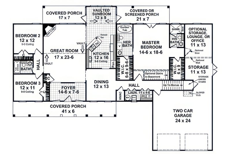 Dream House Plan - Floor Plan - Main Floor for Ranch House Plan #21-656 - 3 bed, 3 bath