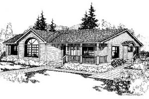 Ranch Exterior - Front Elevation Plan #60-125