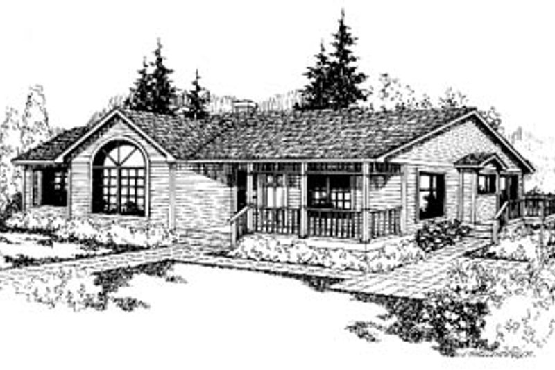 Dream House Plan - Ranch Exterior - Front Elevation Plan #60-125